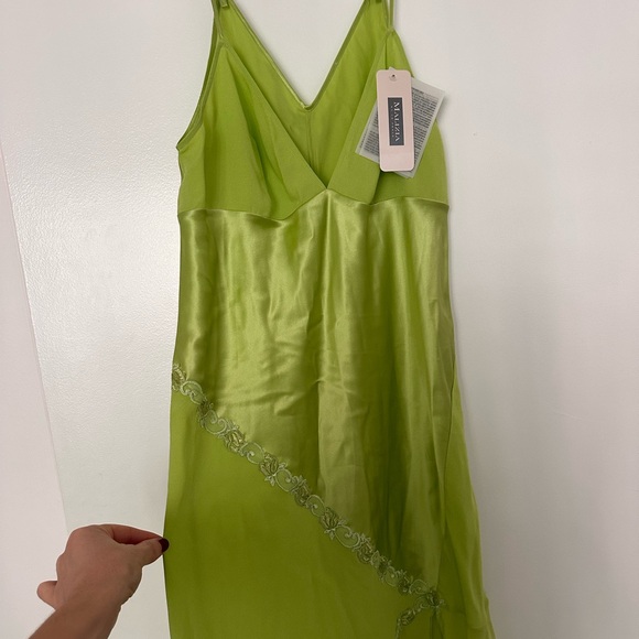La Perla💚Vintage Lime Green Maxi Slip Dress - Picture 13 of 16